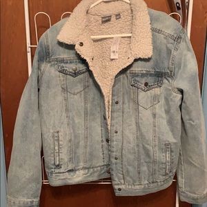 Brand new Sherpa-lined denim jacket